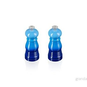 Le Creuset Mini Salt and Pepper Set Azure 12 cm 630870264624 Le Creuset Mini Salt and Pepper Set Azure 12 cm 630870264624