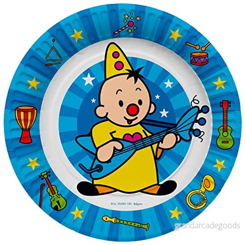 Folat 61931 Papper Party Tableware papperstallrik rund Ø Bumba 23 cm 8 stycken engångsservis tallrik för födelsedagsfest, babyparty, bröllop, brudfest, flerfärgad 8714572619318