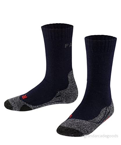 FALKE Unisex barn TK2 vandringsstrumpor medium dämpning anti blåsor varm mitt på vaden andas snabbtorkande klimatreglerande luktneutraliserande ull funktionellt garn 1 par 4004757367818