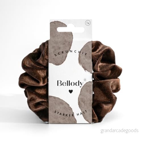 Bellody® Scrunchies sammet sammetslent mjuk, starkt grepp, sammets look, exklusiva färger (1 styck mocha brun) hårband scrunchie i brunt 4270001092311