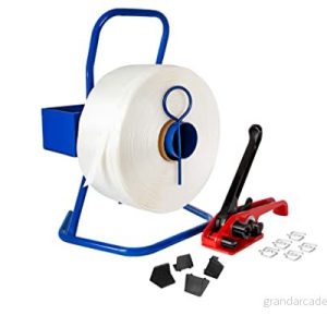 Bågset 13 mm komplett med dispenser spännare 1 000 klämmor och 100 mtr polyesterband kantskyddshörn. 8719033045354 Bågset 13 mm komplett med dispenser spännare 1 000 klämmor och 100 mtr polyesterband kantskyddshörn. 8719033045354