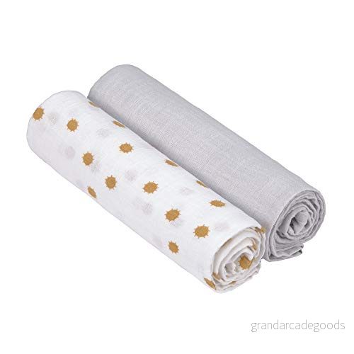 Lässig Filt Puck Baby Gasväv Tyg 2 Delad Bomull Set 120 x cm/Swaddle & Burp Blanket XL Äventyr Dragonfly 4042183417592