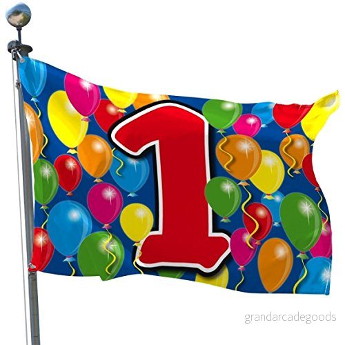 Folat 04570 1:a födelsedagen flagga ballonger 60x90 cm, flerfärgad 8714572045704