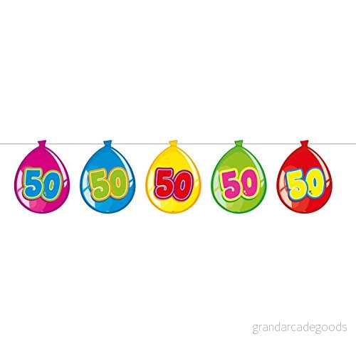 Folat 50 årsdag Balloon Garland 10 meter 8714572655507