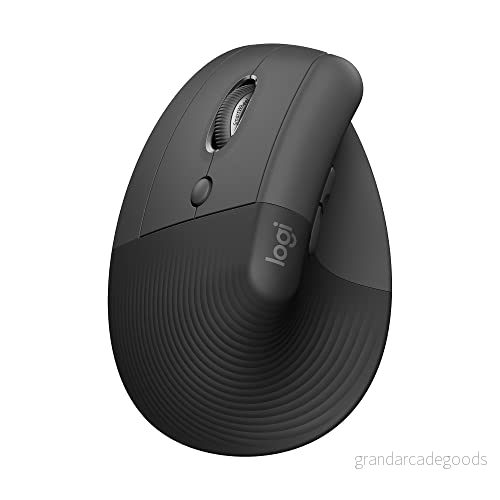 Logitech Lift Vertikal Mus Vänsterhänt Ergonomisk Trådlös Bluetooth/Logi Bolt Ljudlösa klick 4 knappar Grå 5099206099807