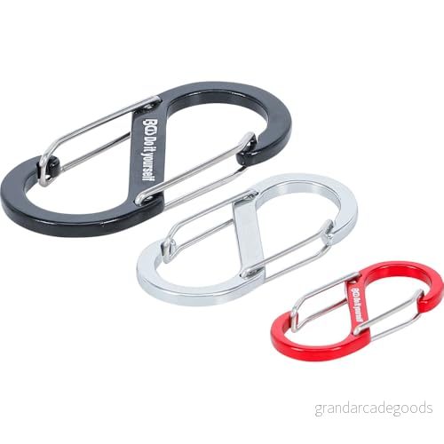BGS Diy 85783 Karbinhake sortiment med dubbelöppning Aluminium 3 delar 4048769078317