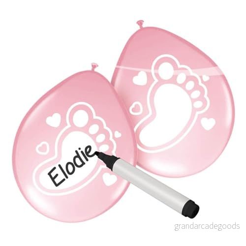 Folat Writable Balloons Baby Girl 6 st 8714572085915