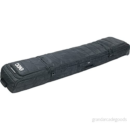 EVOC SNOW GEAR ROLLER skid och snowboardväska (vadderad, hopfällbar, för 3 4 par skidor eller 2 snowboards, utbytbara skatehjul, med lavinfack, storlek: M), Black 4250450725183