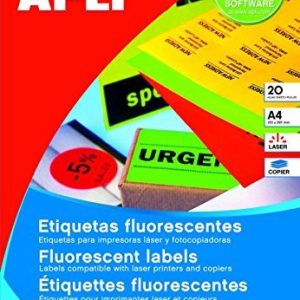APLI 2875 Permanenta fluorescerande orange etikett 99,1 x 67,7 mm 20 ark 8410782028758