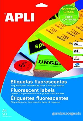 APLI 2875 Permanenta fluorescerande orange etikett 99,1 x 67,7 mm 20 ark 8410782028758