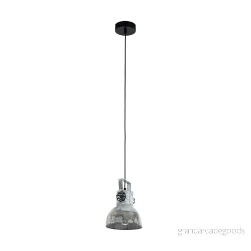 Eglo pendellampa barnstaple, 1 glödlampa vintage i industriell design, retro hängande lampa av stål zink, använd look, rostutseende, svart, E27 sockel 9002759496197