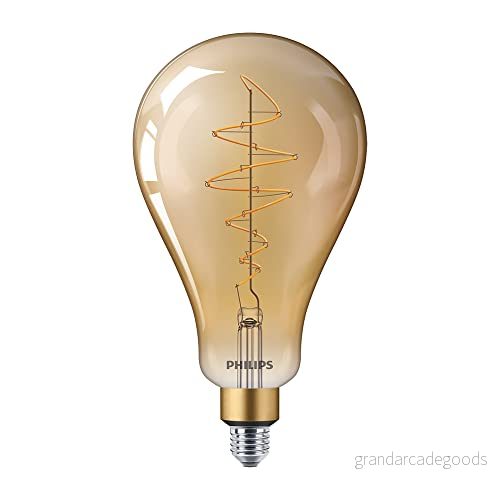Philips Classic-giant: Stor LED-ljuskälla, 40W, E27, A160 (Stor droppe), 470 lumen, Guldfärgat glas, varmvitt ljus 1800 kelvin, dimbar 8719514313767 Philips Classic-giant: Stor LED-ljuskälla, 40W, E27, A160 (Stor droppe), 470 lumen, Guldfärgat glas, varmvitt ljus 1800 kelvin, dimbar 8719514313767