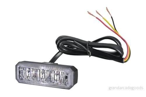 HELLA LED Blixtvarningsljus - BST 12V / 24V vit påbyggd/Skruvanslutning Kabellängd: 970mm Kontaktutförande: öppna kabeländar Antal: 2 2XD 014 561-901 4082300745351