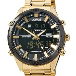 Lorus Män analog digital kvartsklocka med metallarmband RW646AX9, Guld, Armband 4894138353789