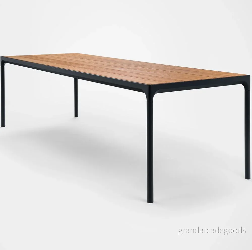 HOUE FOUR Table Trädgårdsbord Black/Bamboo 90x210 H74 x W90 D210 cm 5714098007296