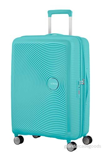 American Tourister Soundbox Spinner expanderbar resväska, Poolside blå, 67/24 TSA EXP, M (67 cm 81 L) 5400520057624