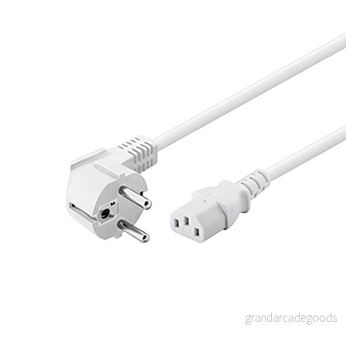 Goobay 51321 IEC anslutningskabel, vinklad, 5 m, vit 4040849513213