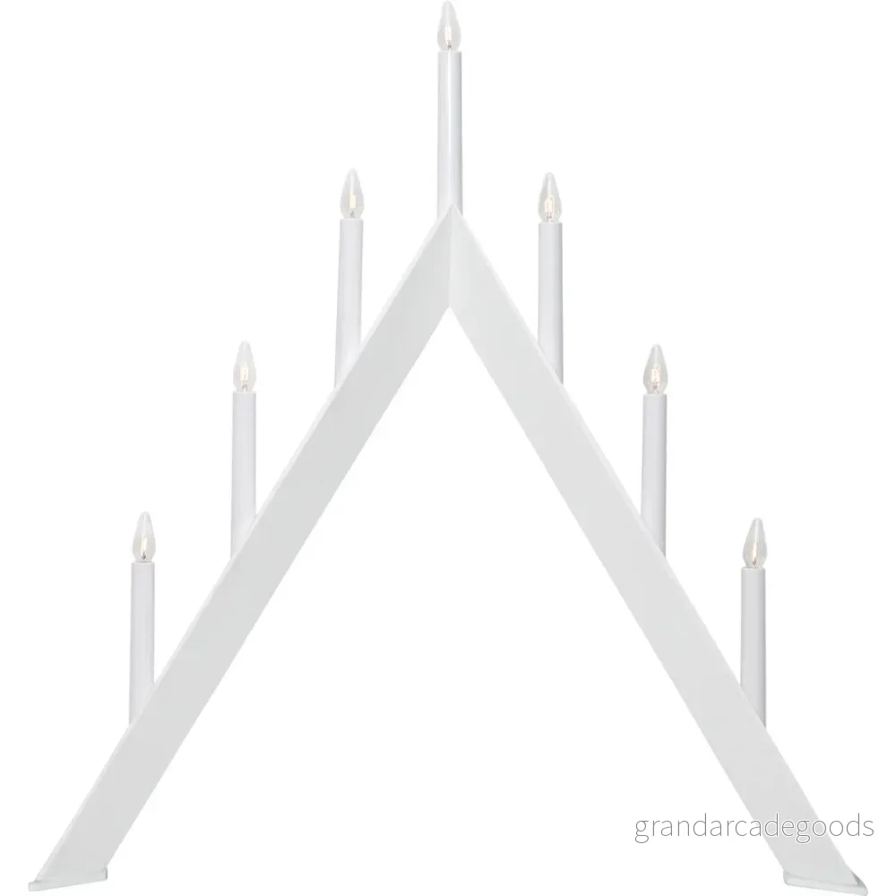 Ljusstake Arrow 7 arm trä vit [Star Trading] 7391482033406