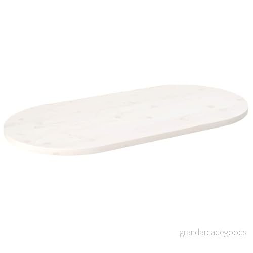 Bordsskiva vit 110x55x2,5 cm oval massiv furu 8720845805630