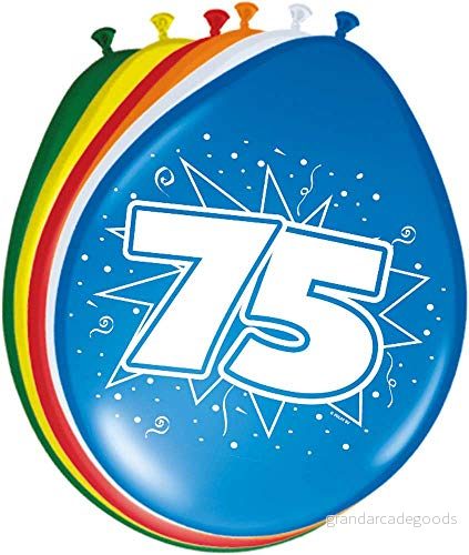Folat 75 års ballonger 30 cm 8 st 8714572082754