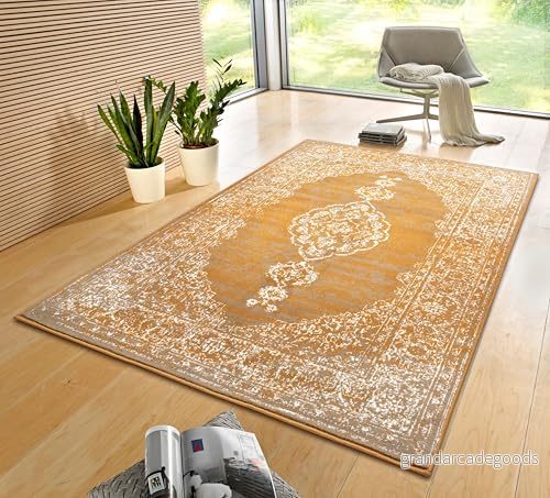 Hanse Home Gloria Orient matta 160 x 230 cm Vardagsrumsmatta flerfärgad vintage orientaliskt mönster för hall, matsal, sovrum, barnrum, vardagsrum, kök mustard 4260770248842