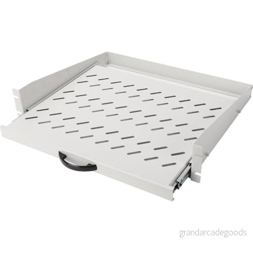 DIGITUS Utdragbar hylla 19 tum 2U Frontmontering Belastningskapacitet 30 kg För nätverks & serverskåp Från 450 mm skåpdjup Grå 4016032427988