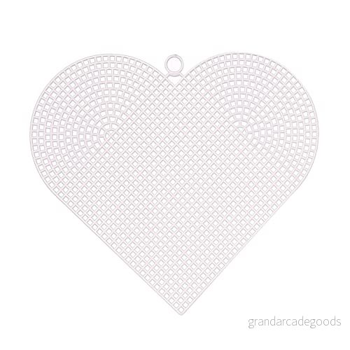 Vaessen Creative Plastduk, hjärtformad, 7 st, flexibla nätark för hantverk, broderi och korsstygn, 6 stycken, 13 x 16,5 cm, transparent, 5,1 6,4 8716052239023