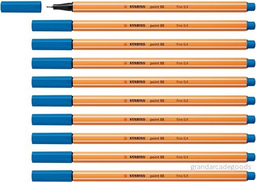 Fineliner STABILO point 88 Ask med 10 Blå 4006381217460