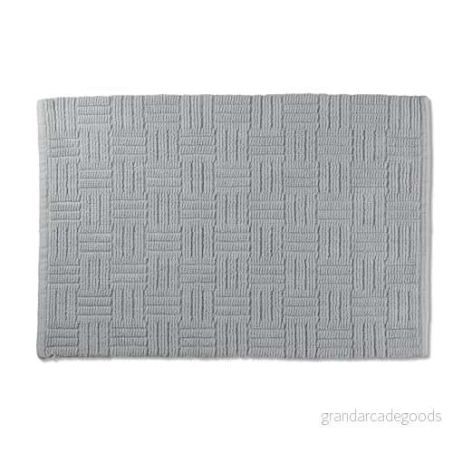 Kela Badmatta Leana, 80 cm x 50 cm, 100% bomull, stengrå, halkfri, tvättbar vid 30 C, lämplig för golvvärme, 23521 4025457235214