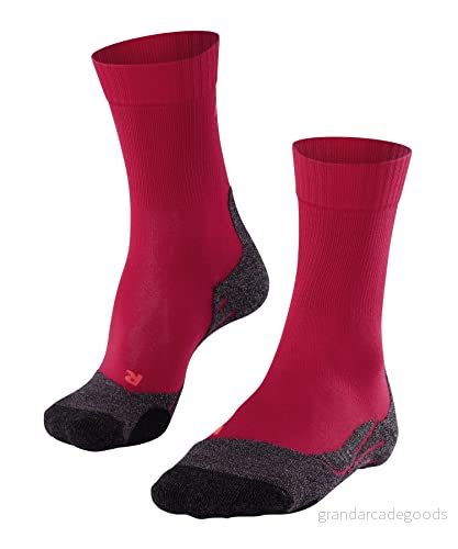 FALKE dam Vandringsstrumpor TK2 Explore Cool W So lyocell funktionsgarn tjock anti-blåsor 1 par, Röd Rose 8564, 35-36 4043874077309