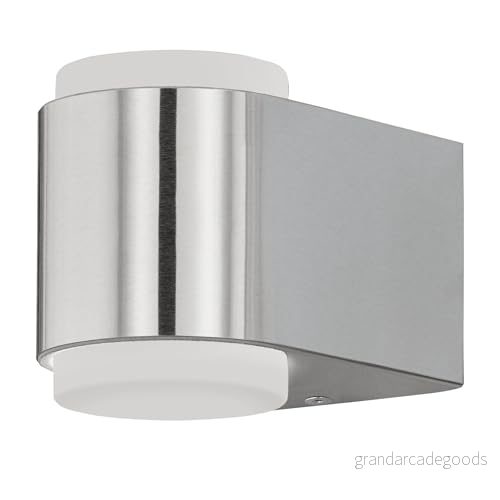 EGLO LED utomhusvägglampa Briones, 2 brandfarliga utomhuslampor, vägglampa av vindkraft och plast, färg: Silver, vit, IP44 9002759950798