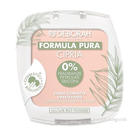 Deborah Milano Puder BIO ren formel kompakt matt 10 g färgrättvis 1 parabenfri, silikon, petrolater, akrylater, dofter, talk, med 100% naturliga ingredienser 8009518397000