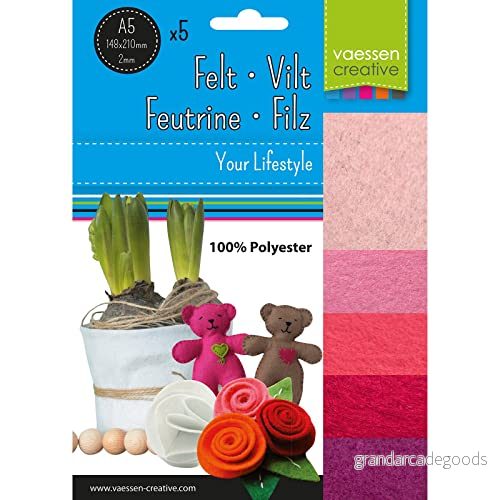 Vaessen kreativ filt tyglakan paket En storlek Rosa 8716052216215