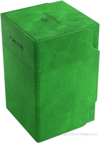 GameGenic Watchtower XL 100CT Kortlekshållare, hållbar och robust TCG , OCG CCG kortförvaring, kompatibel med Pokemon, Yugioh, Commander MTG Magic: The Gathering Cards, grön 4251715412145