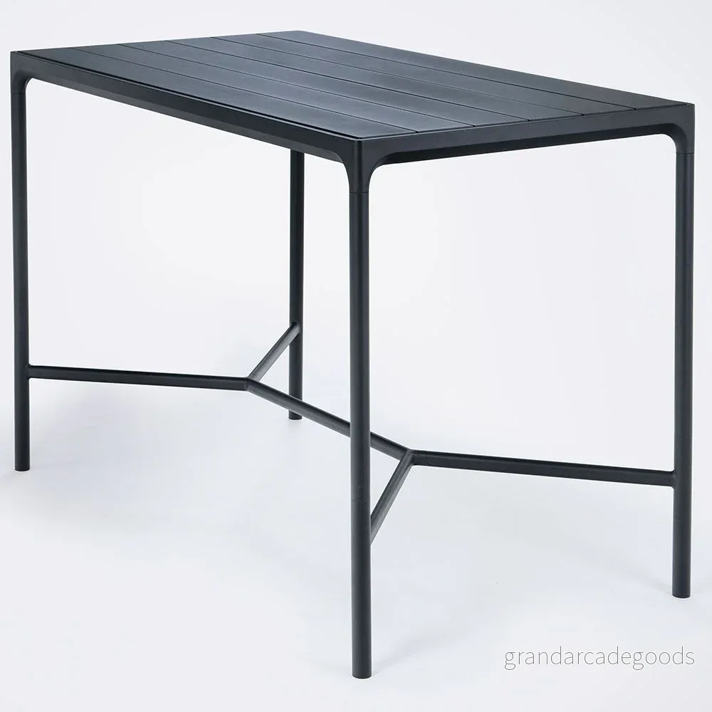 HOUE FOUR Table Trädgårdsbord Black/Black Aluminium 90x160 Bar H111 x W90 D160 cm 5714098009139