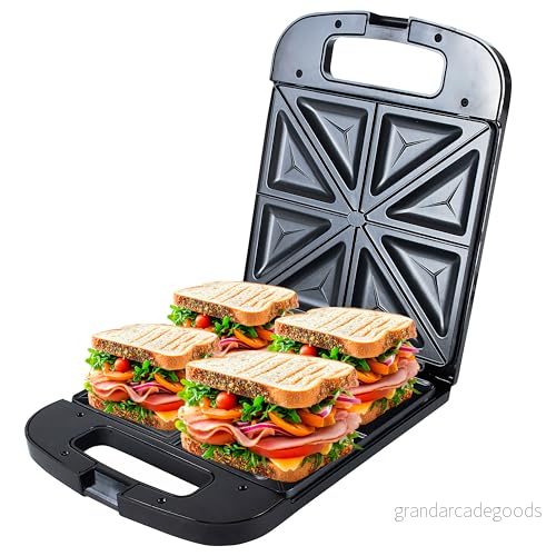 Adler AD 3055 smörgåsgrill XXL, 2000 W, med brandsäkert handtag, brödrost för 4 smörgåsar, stabila gummifötter, svart 5903887802031 Adler AD 3055 smörgåsgrill XXL, 2000 W, med brandsäkert handtag, brödrost för 4 smörgåsar, stabila gummifötter, svart 5903887802031