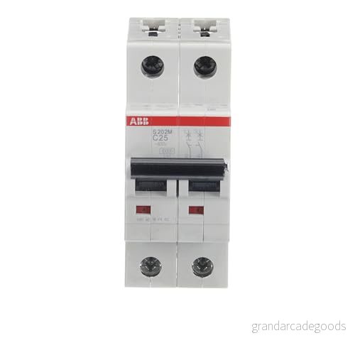 ABB S202M C25 Miniatyr effektbrytare, 2 pol, typ C, 10/15 kA brytkapacitet, 25 Amp ström (2CDS272001R0254) 4016779550321
