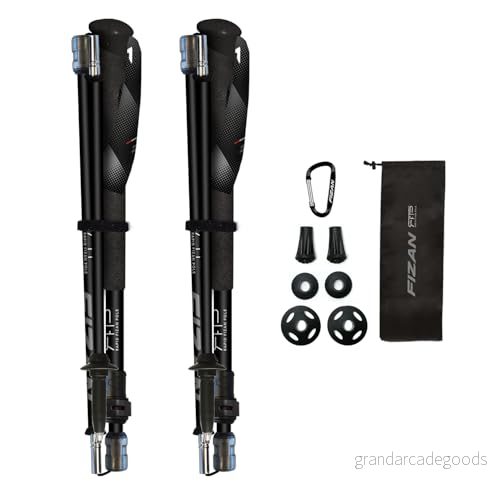 Fizan RFP Touring justerbara vandringsstavar för promenader och vandring snabb vikning 38 cm hopfällbar längd 8056420787733