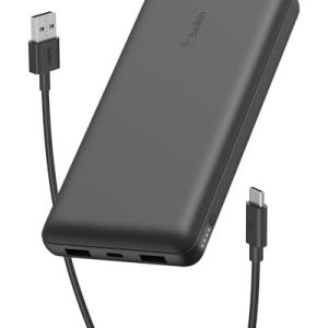 Belkin BoostCharge bärbar USB C laddare och 20K powerbank med 1 2 A portar samt kabel för till iPhone 15, 15 Plus, Pro, Pro Max, Samsung Galaxy S24, m.fl. Svart 745883837694