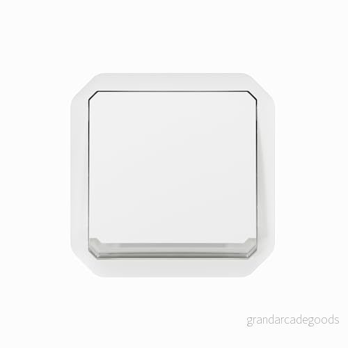 LEGRAND, Plexo ny användning, våtrum 2 polig ytmonterad strömbrytare, integrerad indikatorlampa, IP55 IK07, 10 ampere, 250 volt, färg: Ultravit, 069627L 3414971880405
