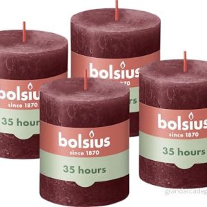 Bolsius rustikt pelarljus mörkröd paket med 4 lång brinntid på 35 timmar hushållsljus heminredning oparfymerad naturligt veganskt vax ingen palmolja 8 x 7 cm 8717847143242 Bolsius rustikt pelarljus mörkröd paket med 4 lång brinntid på 35 timmar hushållsljus heminredning oparfymerad naturligt veganskt vax ingen palmolja 8 x 7 cm 8717847143242