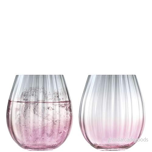 LSA Skymningsbehållare 425 ml rosa/grå set med 2 munblåst & handmålade DU02 5012548566820