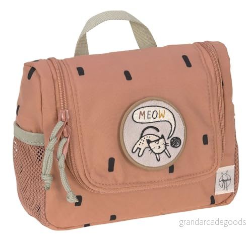 LÄSSIG barn necessär, tvättpåse, necessär för upphängning, 20 cm/mini tvättbag, Glada tryck karamell, TU EU, tvättväska 4066239101198