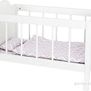 Small Foot Wooden Doll Bed White with Bedding Stripes 4dlg. 4020972117786 Small Foot Wooden Doll Bed White with Bedding Stripes 4dlg. 4020972117786