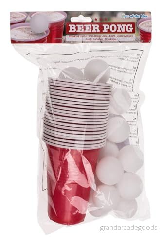 Dryckesspel/Beer Pong / 15 bollar och 22 koppar på 550 ml/Material: Plast 4029811336548