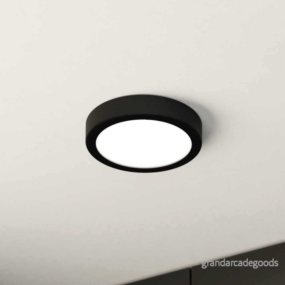 EGLO LED taklampa Fueva 5 IP44 3000K svart Ø16cm 9008606245215