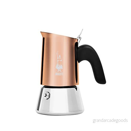 Bialetti Ny Venus kaffebryggare 2 koppar, anti brännhandtag, inte lämplig för induktion, koppar (85 ml), rostfritt stål, färg watt 3600 8006363033299
