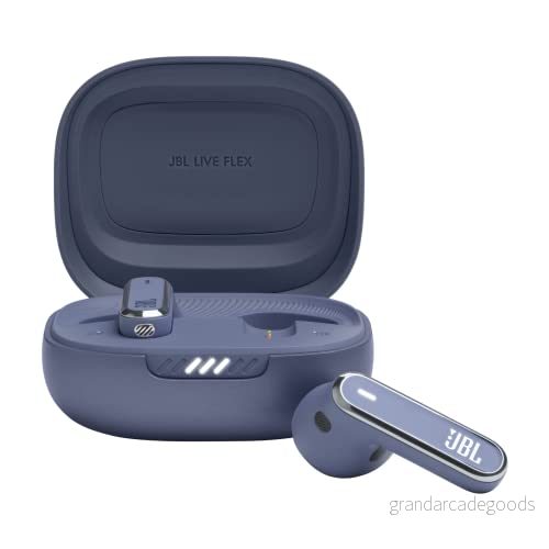 JBL Live Flex, trådlösa hörlurar, bluetooth 5.3-teknik, JBL-brusreducering och rumsligt ljud, upp till 40 timmars batteritid, Blues 6925281960871