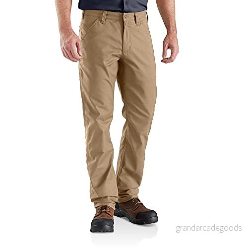 Carhartt herr Byxor Rugged Professional Series Flex Relaxed Fit Canvas arbetsbyxor, Mörk kaki, 30W / 34L 889192729421