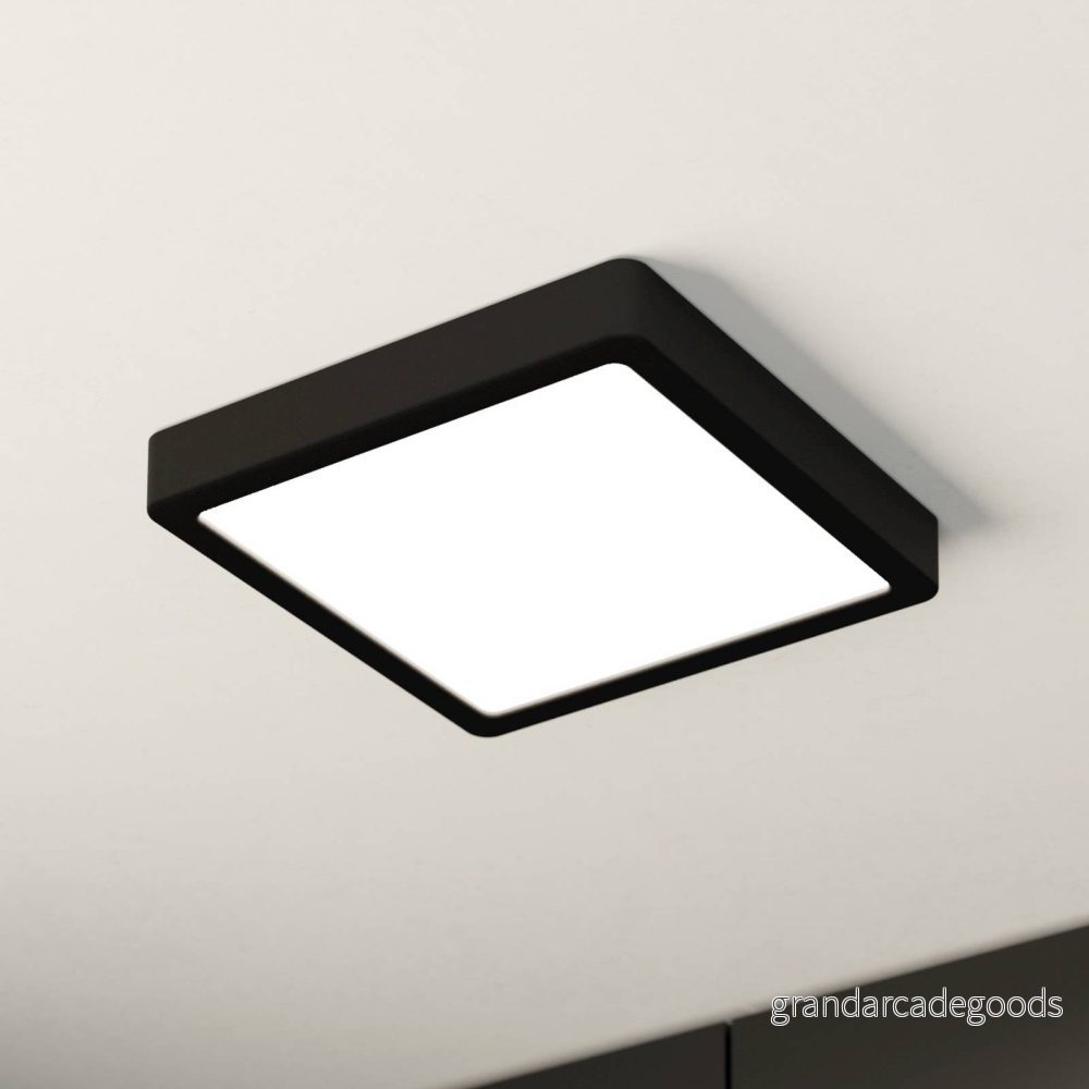 EGLO LED taklampa Fueva 5 IP44 3000K svart 21x21cm 9008606245277